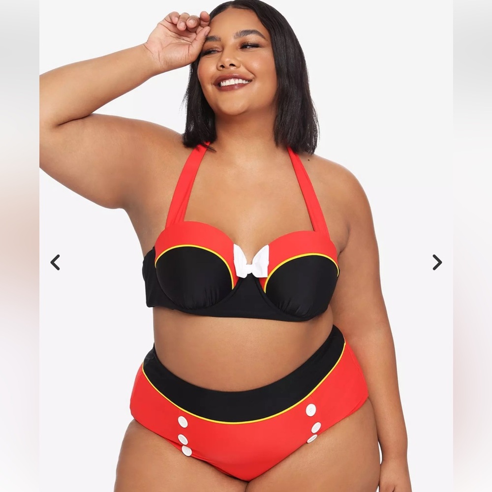 NWT Disney Mickey Mouse Halter Swim Bikini 2PC Plus Size 2X - Picture 4 of 14